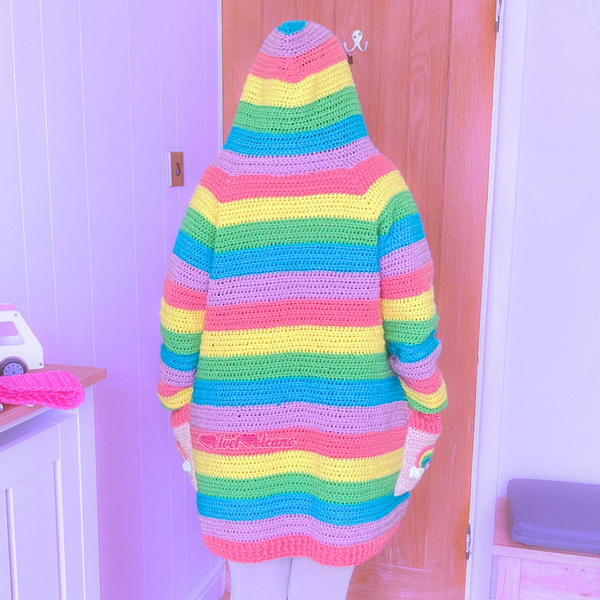 Pastel Rainbow Crochet Cardigan Pastel Rainbow Striped Crochet