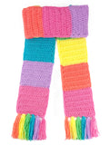 Yume Kawaii Fairy Kei Pastel Rainbow Striped Colour Block Crochet Scarf by VelvetVolcano