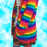 Bright Rainbow Striped Crochet Cardigan by VelvetVolcano