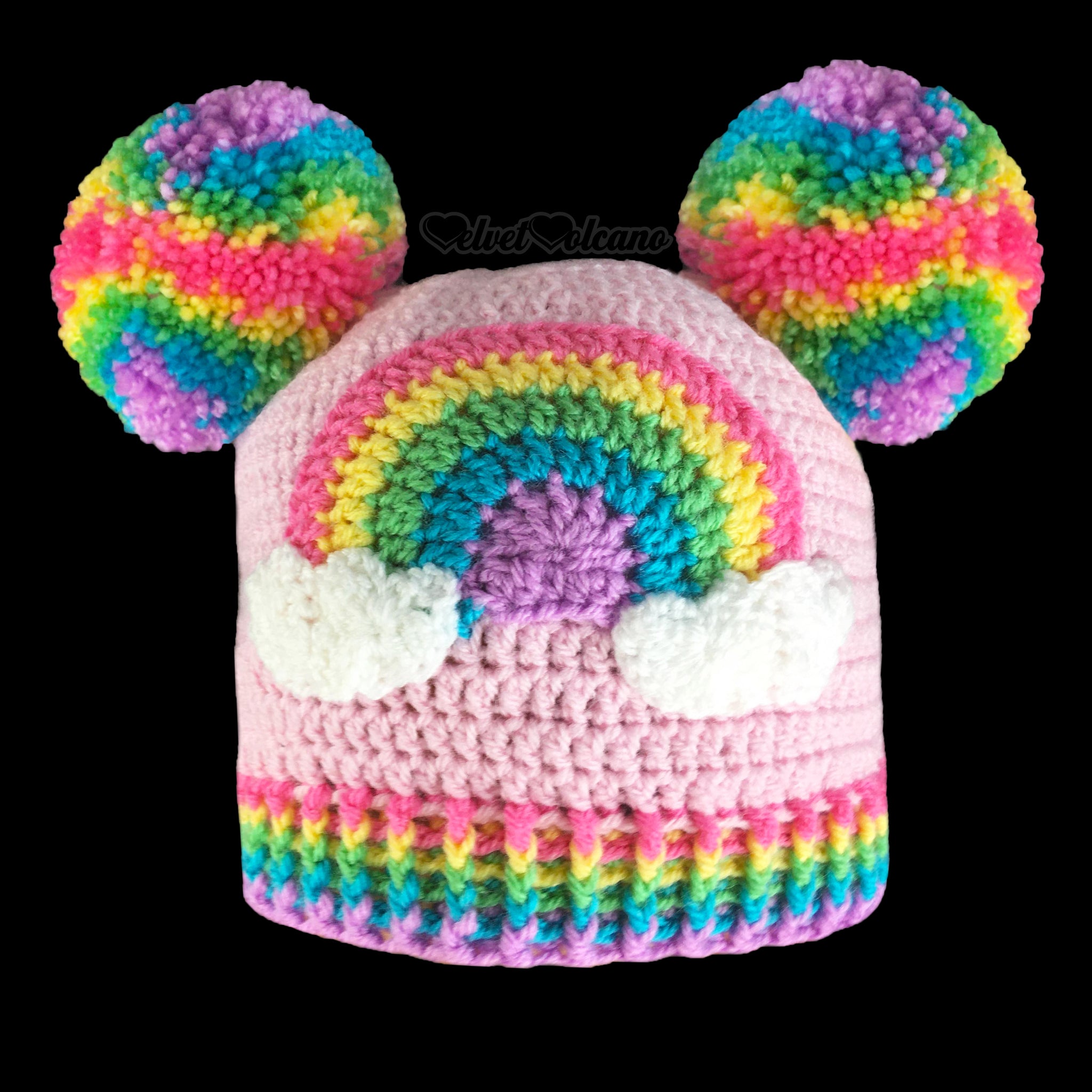 Pastel Rainbow Cloud Double Pom Pom Beanie - Kawaii Multicoloured Bobble  Hat in Baby to Adult Sizes – VelvetVolcano