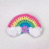 Pastel Rainbow Cloud Hair Clip - Kawaii Crocheted Fairy Kei Hair Accessory by VelvetVolcano