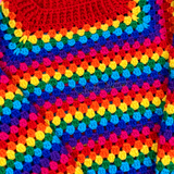 Bright Rainbow Striped Jumper - Baby, Childrens and Womens Raglan Granny Stripe Crochet Sweater by VelvetVolcano