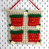 VelvetVolcano Strawberry Waffle Crochet Hanging Organiser