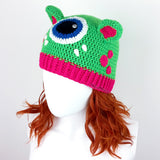 Cyclops Kitty Beanie - Crochet Custom Colour Monster Cat Ear Hat by VelvetVolcano