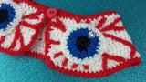 Peter Pan Style Detachable Crochet Collar with Eyeball and Bloodshot Pattern. Eye See You Collar by VelvetVolcano