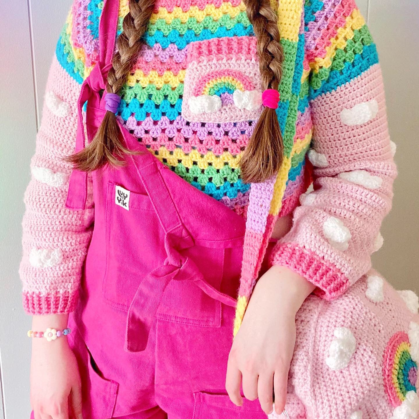 Pink rainbow sweater clearance