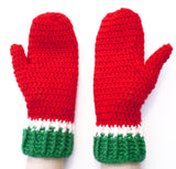 Red, white and emerald green fruit inspired melon hand warmers with black rhinestone seeds. Watermelon Mittens (Custom Colour) by VelvetVolcano